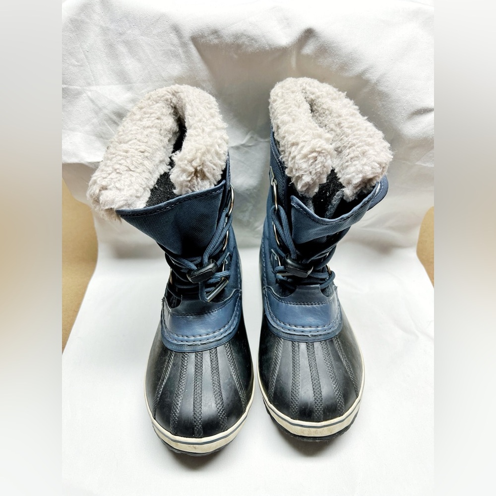 Sorel YOOT PAC Nylon Youth Waterproof Boots Navy Blue Size 2